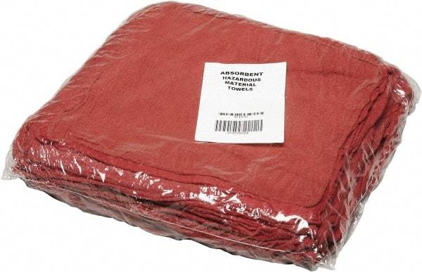 Ability One - Reclaimed Cotton Shop Towel Rag - Low Lint, Red, 13-1/2 x 15-1/2" - Strong Tooling