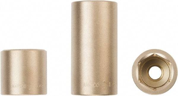 Ampco - 1/2" Drive, Standard Hand Socket - 6 Points, 1-5/8" OAL, Aluminum Bronze - Strong Tooling