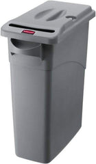 Rubbermaid - 15-7/8 Gal Gray Rectangle Confidential Document Container - Plastic, 24.88" High x 23.13" Long x 11" Wide - Strong Tooling