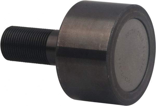 Accurate Bushing - 5" Roller Diam x 3" Width, 2" Stud Diam x 4-1/2" Length, Plain Stud Load Runner - Carbon Steel, 2-1/2" Thread Length, 2-12 Thread, 7-1/2" OAL, 35,800 Lb Dynamic Cap, 40,000 Lb Static Cap - Strong Tooling