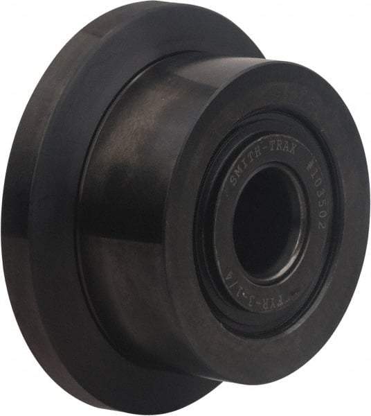 Accurate Bushing - 1-3/4" Bore, 5" Roller Diam x 2-3/4" Roller Width, Carbon Steel Flanged Yoke Roller - 33,300 Lb Dynamic Load Capacity, 2-7/8" Overall Width - Strong Tooling