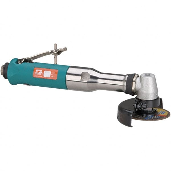 Dynabrade - 3" Wheel Diam, 18,000 RPM, Pneumatic Cutoff & Cutoff-Grinder Tool - Right Angle Handle, 1/4 NPT Inlet - Strong Tooling