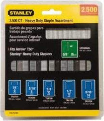 Stanley - 1/4" Wide Steel Heavy Duty Power Crown Staples - 1/4" Leg Length - Strong Tooling