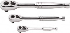 GearWrench - 1/4", 3/8" & 1/2" Drive Pear Head Ratchet Set - Full Polish Chrome Finish, Various Lengths, 45 Gear Teeth, Standard Handle, Standard Head - Strong Tooling