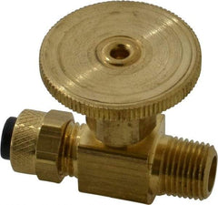 Parker - 1/4 x 1/8" Pipe, Inline Needle Valve - Poly-Tite x MNPTF Ends, Brass Valve, 150 Max psi - Strong Tooling