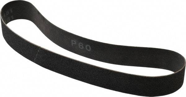 Made in USA - 1-1/8" Wide x 21" OAL, 60 Grit, Silicon Carbide Abrasive Belt - Silicon Carbide, Medium, Coated, X/Y Weighted Cloth Backing, Wet/Dry, Series S181 - Strong Tooling