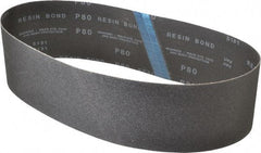 Made in USA - 4" Wide x 36" OAL, 80 Grit, Silicon Carbide Abrasive Belt - Silicon Carbide, Medium, Coated, X/Y Weighted Cloth Backing, Wet/Dry, Series S181 - Strong Tooling