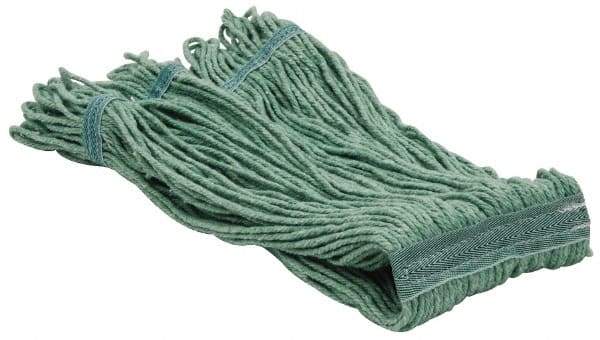 PRO-SOURCE - 5" Green Head Band, Medium PET Loop End Mop Pad - 4 Ply, Quick Change Connection, Use for General Purpose - Strong Tooling