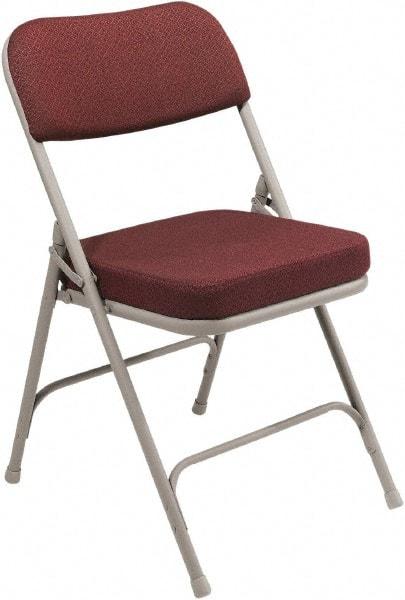 NPS - 18" Wide x 20-3/4" Deep x 32" High, Steel & Fabric Folding Chair with Fabric Padded Seat - Burgundy - Strong Tooling