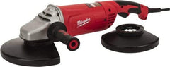 Milwaukee Tool - 7 & 9" Wheel Diam, 6,000 RPM, Corded Angle & Disc Grinder - 5/8-11 Spindle, 120 Volts, 15 Amps, Front Exhaust - Strong Tooling