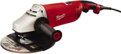 Milwaukee Tool - 7 & 9" Wheel Diam, 6,000 RPM, Corded Angle & Disc Grinder - 5/8-11 Spindle, 120 Volts, 15 Amps, Front Exhaust - Strong Tooling