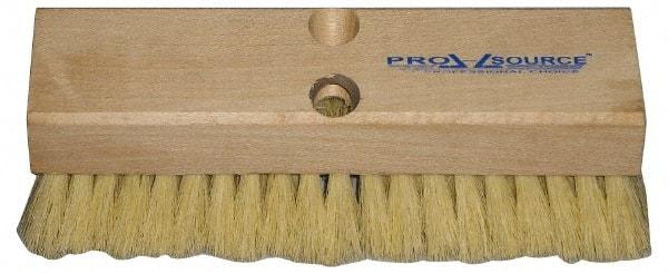 PRO-SOURCE - 2" Bristle Length, Tampico Scrub Brush - 10" OAL, Tapered Handle, Hardwood Block - Strong Tooling