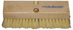 PRO-SOURCE - 2" Bristle Length, Polypropylene Scrub Brush - 10" OAL, Tapered Handle, Hardwood Block - Strong Tooling