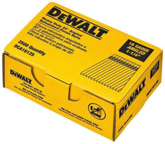 DeWALT - 16 Gauge 1-1/4" Long Finishing Nails for Power Nailers - Grade 2 Steel, Galvanized Finish, Angled Stick Collation - Strong Tooling