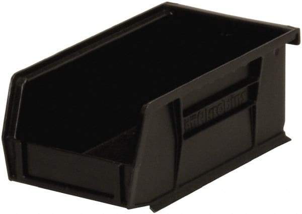 Akro-Mils - 10 Lb. Load Capacity, 7-3/8" Deep, Black Polymer Hopper Stacking Bin - 3" High x 4-1/8" Wide x 7-3/8" Long - Strong Tooling