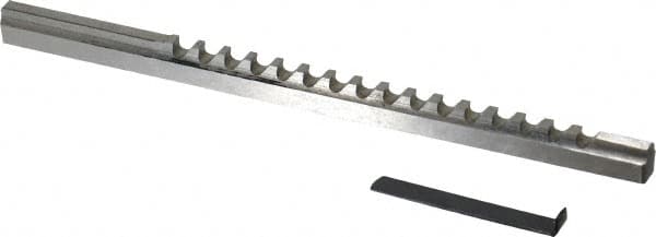 Value Collection - 4mm Keyway Width, Style B-1, Keyway Broach - High Speed Steel, Bright Finish, 1/4" Broach Body Width, 19/64" to 1-11/16" LOC, 6-3/4" OAL - Strong Tooling