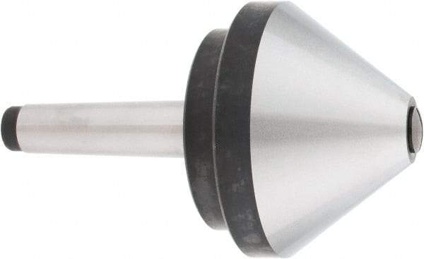 Interstate - MT3 Taper Shank, 4" Head Diam 660 Lb Capacity Live Center - 500 Max RPM, 2.76" Head Length, 4" Point Diam, 600 Lb Max Workpc, 6-1/2" OAL, Bull Nose Point - Strong Tooling