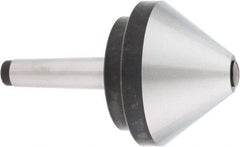 Interstate - MT3 Taper Shank, 4" Head Diam 660 Lb Capacity Live Center - 500 Max RPM, 2.76" Head Length, 4" Point Diam, 600 Lb Max Workpc, 6-1/2" OAL, Bull Nose Point - Strong Tooling