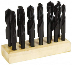 Hertel - 17/32 to 1", 118° Point, Oxide Finish, High Speed Steel Reduced Shank Drill Bit Set - Strong Tooling