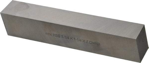 Value Collection - M2 High Speed Steel Square Tool Bit Blank - 1-1/4" Wide x 1-1/4" High x 7" OAL - Exact Industrial Supply