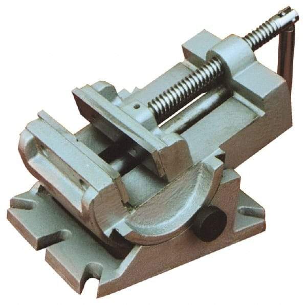 Interstate - 4-1/4" Jaw Opening Capacity x 1-1/2" Throat Depth, Horizontal Drill Press Vise - 4-1/2" Wide x 1-1/2" High Jaw, Stationary Base, Standard Speed, 7-1/2" OAL x 4.33" Overall Height - Strong Tooling