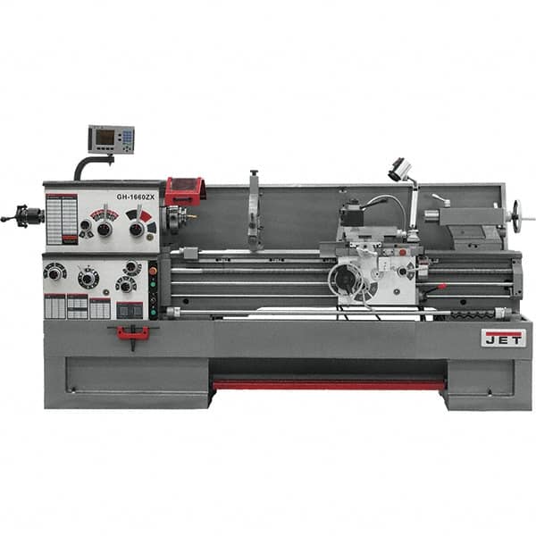 Jet - 16" Swing, 60" Between Centers, 230 Volt, Triple Phase Engine Lathe - 7MT Taper, 7-1/2 hp, 25 to 1,800 RPM, 3-1/8" Bore Diam, 40" Deep x 48" High x 116-1/2" Long - Strong Tooling