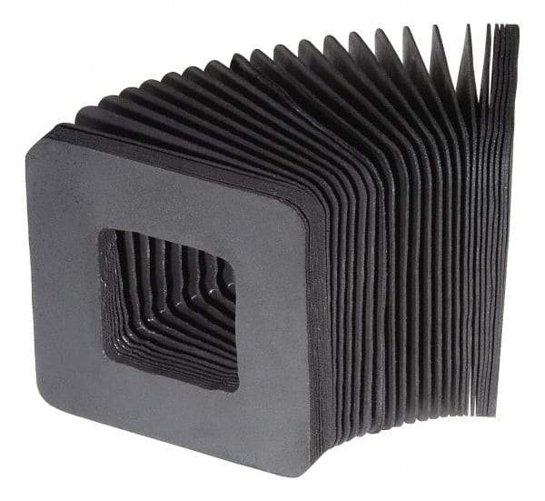 Made in USA - 0.02 Inch Thick, Polyester Square Flexible Bellows - 4 x 4 Inch Inside Square - Strong Tooling