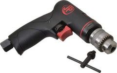 PRO-SOURCE - 1/4" Reversible Keyed Chuck - Pistol Grip Handle, 2,600 RPM, 4 CFM, 0.3 hp, 90 psi - Strong Tooling