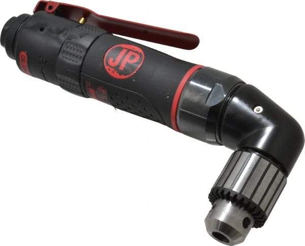 PRO-SOURCE - 3/8" Reversible Keyed Chuck - Right Angle Handle, 1,400 RPM, 4 CFM, 0.35 hp, 90 psi - Strong Tooling