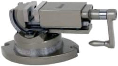 Gibraltar - 5" Jaw Width, 5" Jaw Opening Capacity, 2-Way Angle Swivel Machine Vise - Manual Operation, 1 Station, 17-3/4" Long x 1-3/4" Deep, Cast Iron - Strong Tooling