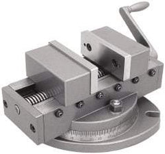 Gibraltar - 4" Jaw Width, 4" Max Jaw Opening, 1-1/2" Throat Depth, Manual Precision Self Centering Vise - Cast Iron (Body), Steel (Jaw Plate), 10-3/4" OAL x 6-3/8" OAH - Strong Tooling