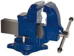 Gibraltar - 5" Jaw Width x 7-1/2" Jaw Opening Capacity, 6" Throat Depth, Bench & Pipe Combination Vise - 1/8 to 4-1/2" Pipe Capacity, Swivel Base, Bolt Down Attachment, Ductile Iron - Strong Tooling