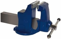 Gibraltar - 6" Jaw Width, 10" Opening Capacity, 6-1/4" Throat Depth, Ductile Iron Stationary Bench Vise - Bolt Down Base Attachment - Strong Tooling