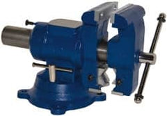 Gibraltar - 5" Jaw Width x 5" Jaw Opening Capacity, 4" Throat Depth, Bench & Pipe Combination Vise - 1/8 to 3-1/2" Pipe Capacity, Swivel Base, Bolt Down Attachment, Ductile Iron - Strong Tooling