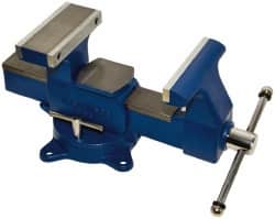 Gibraltar - 8" Jaw Width x 8-1/2" Jaw Opening Capacity, 4-3/4" Throat Depth, Bench & Pipe Combination Vise - 1/8 to 4-1/2" Pipe Capacity, Swivel Base, Bolt Down Attachment, Ductile Iron - Strong Tooling