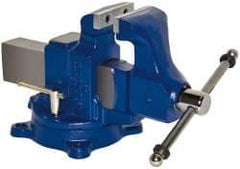 Gibraltar - 4" Jaw Width, 6-1/2" Opening Capacity, 4" Throat Depth, Ductile Iron Swivel Bench Vise - Bolt Down Base Attachment - Strong Tooling