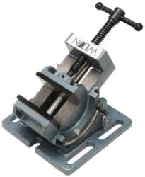 Wilton - 3" Jaw Opening Capacity x 1-1/8" Throat Depth, Angle Drill Press Vise - 3" Wide x 1-1/8" High Jaw, Stationary Base, Standard Speed, 6" OAL x 4" Overall Height, Cast Iron - Strong Tooling