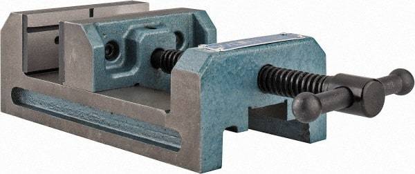 Wilton - 4" Jaw Opening Capacity x 1-1/2" Throat Depth, Horizontal Drill Press Vise - 4" Wide x 1-1/2" High Jaw, Stationary Base, Standard Speed, 7-5/16" OAL x 2-3/4" Overall Height, Cast Iron - Strong Tooling