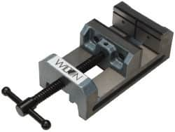 Wilton - 6" Jaw Opening Capacity x 2" Throat Depth, Horizontal Drill Press Vise - 6" Wide x 2" High Jaw, Stationary Base, Standard Speed, 12" OAL x 3-1/2" Overall Height, Cast Iron - Strong Tooling