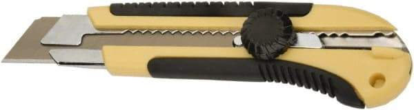 Ability One - Snap Utility Knife - 4-1/2" Steel Blade, Yellow Die Cast Handle, 5 Blades Included - Strong Tooling