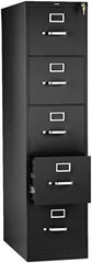 Hon - 26" Wide x 60" High x 26-1/2" Deep, 5 Drawer Vertical File with Lock - Steel, Black - Strong Tooling