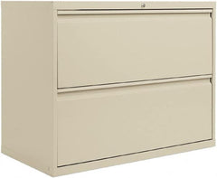 ALERA - 36" Wide x 29" High x 19-1/4" Deep, 2 Drawer Lateral File with Lock - Steel, Putty - Strong Tooling