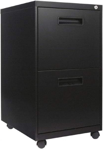 ALERA - 16" Wide x 28-1/2" High x 19.2" Deep, 2 Drawer Mobile Pedestal - Steel, Black - Strong Tooling