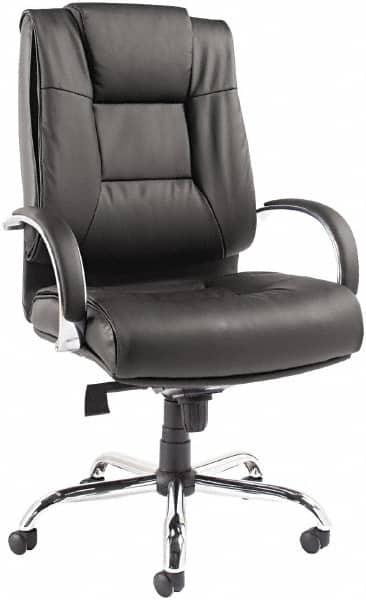 ALERA - 31" High Big & Tall/Petite/24-7 Chair - 22" Wide x 21" Deep, Soft Leather Seat, Black - Strong Tooling