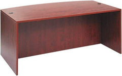 ALERA - Woodgrain Laminate Bow Front Desk - 71" Wide x 35" Deep x 41" High, Medium Cherry - Strong Tooling