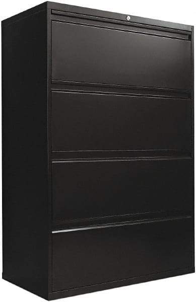 ALERA - 36" Wide x 54" High x 19-1/4" Deep, 4 Drawer Lateral File with Lock - Steel, Black - Strong Tooling