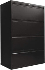 ALERA - 36" Wide x 54" High x 19-1/4" Deep, 4 Drawer Lateral File with Lock - Steel, Black - Strong Tooling