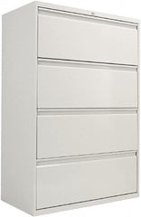 ALERA - 36" Wide x 54" High x 19-1/4" Deep, 4 Drawer Lateral File with Lock - Steel, Light Gray - Strong Tooling