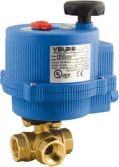 BONOMI - 1/2" Pipe, 100-240 VACV Voltage 400 psi WOG Rating Brass Electric Actuated Ball Valve - PTFE Seal, Standard Port, 100 psi WSP Rating, NPT End Connection - Strong Tooling