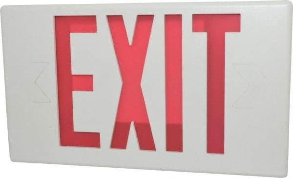 Cooper Lighting - 1 and 2 Face, 0.98, 1.03 Watt, White, Polycarbonate, LED, Illuminated Exit Sign - 120/277 VAC, Nickel Cadmium, Surface Mounted, 13 Inch Long x 2-1/8 Inch Wide x 7-1/2 Inch High - Strong Tooling